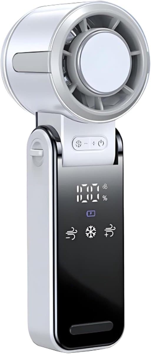 Draagbare ventilator voor op reis - draagbare nekventilator, handventilator, licht, stil, outdoor, meerdere snelheden, voor thuis, camping, , wandelen - wit — afbeelding 1