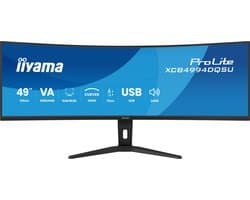 iiyama ProLite XCB4994DQSU-B1 - 49 inch - DQHD - VA - USB-Hub (4x) - verstelbaar - Curved - Speakers