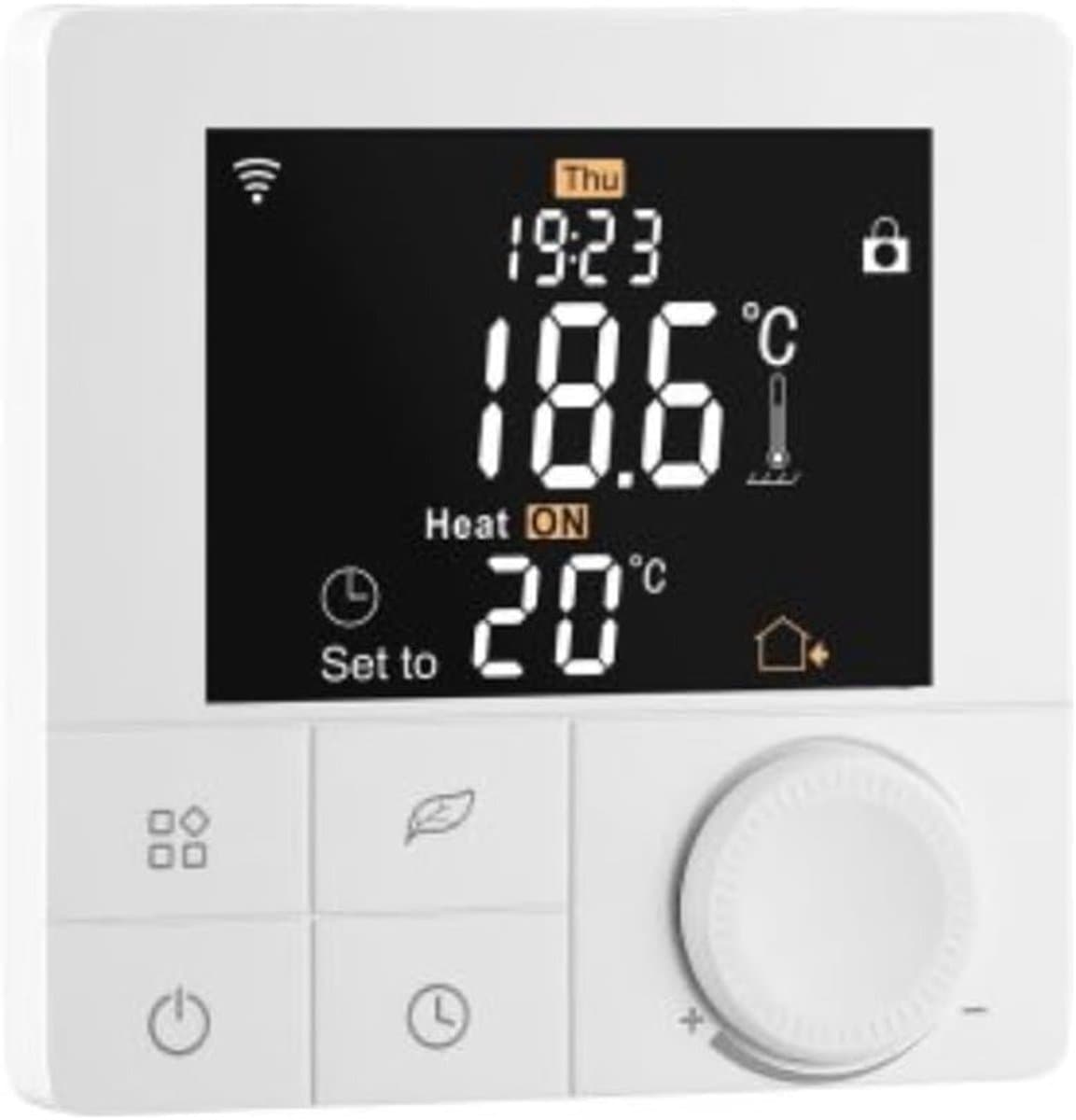 Slimme Thermostaat - Temperatuurregelaar - Energie Besparen - Wekelijks Programmeerbaar - 8.6 x 8.6 cm - Wit — afbeelding 1