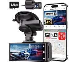 4K Dash Cam - Autocamera Rijcamera - Veilig Rijden - Dubbele Lens - 3.18 Inch Scherm - Zwart