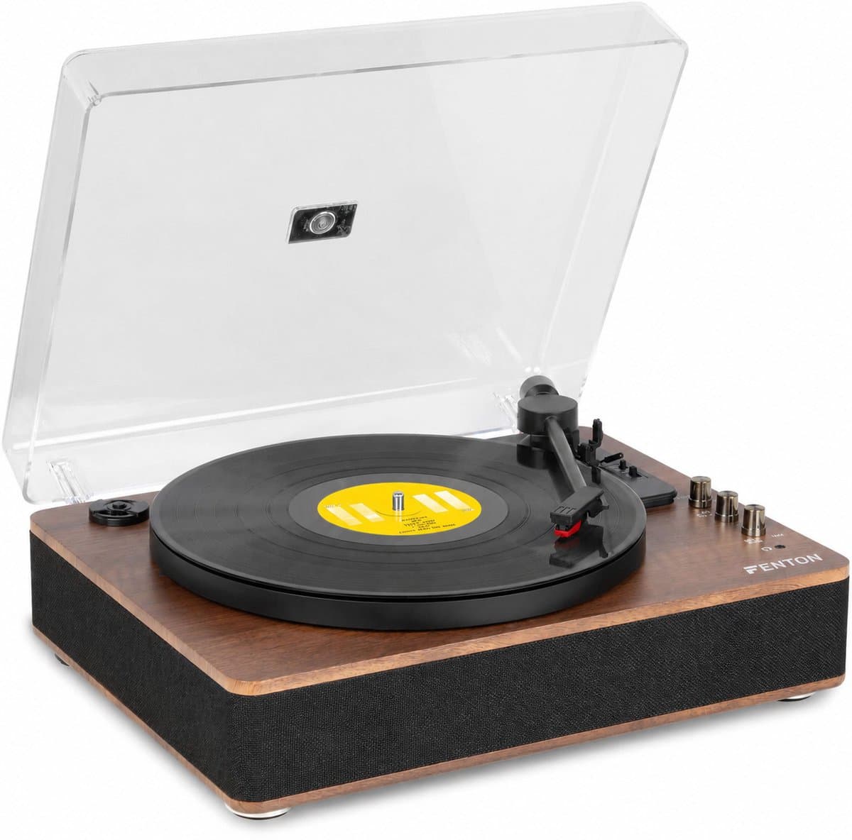 Platenspeler Bluetooth (in/uit) - Fenton RP162 - retro platenspeler met speakers (stereo) en mp3 speler - Bruin — afbeelding 1