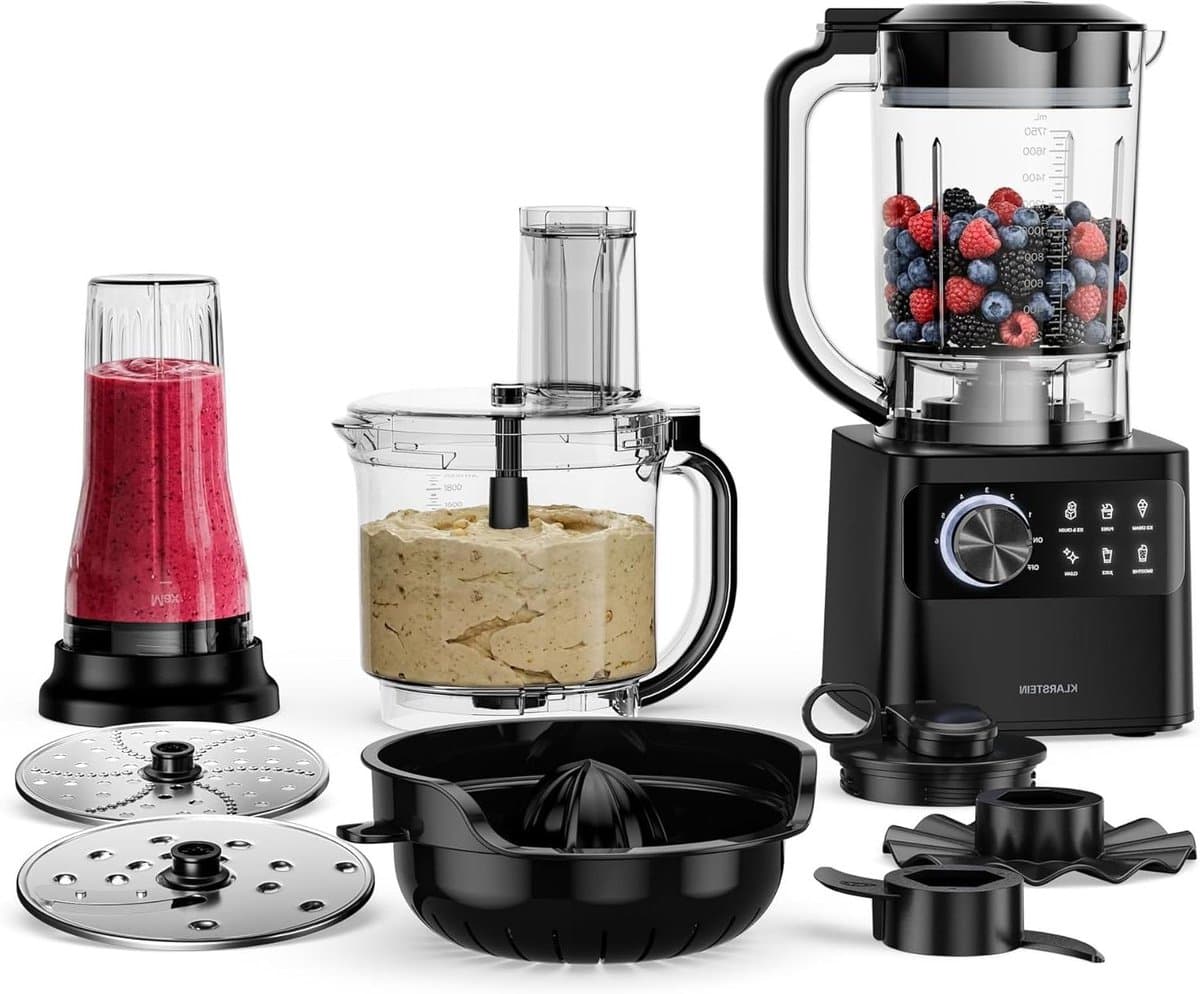 Keukenmachine met Mixer - Multifunctionele Keukenapparaat - Gerechten Bereiden - 1200W Krachtige Motor - 2L Kom - Zwart — afbeelding 1