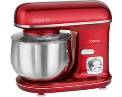 Keukenmachine - Mixer Deegmachine - Deeg Bereiden - Traploze Snelheidsregeling - 5 Liter - Rood