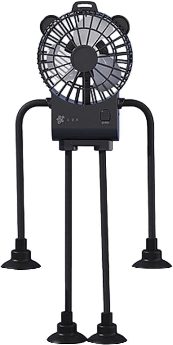 Tafelventilator - Mini Ventilator - Persoonlijke Koeling - Stabiele Zuignap - 16.7 cm breed - Zwart — afbeelding 1
