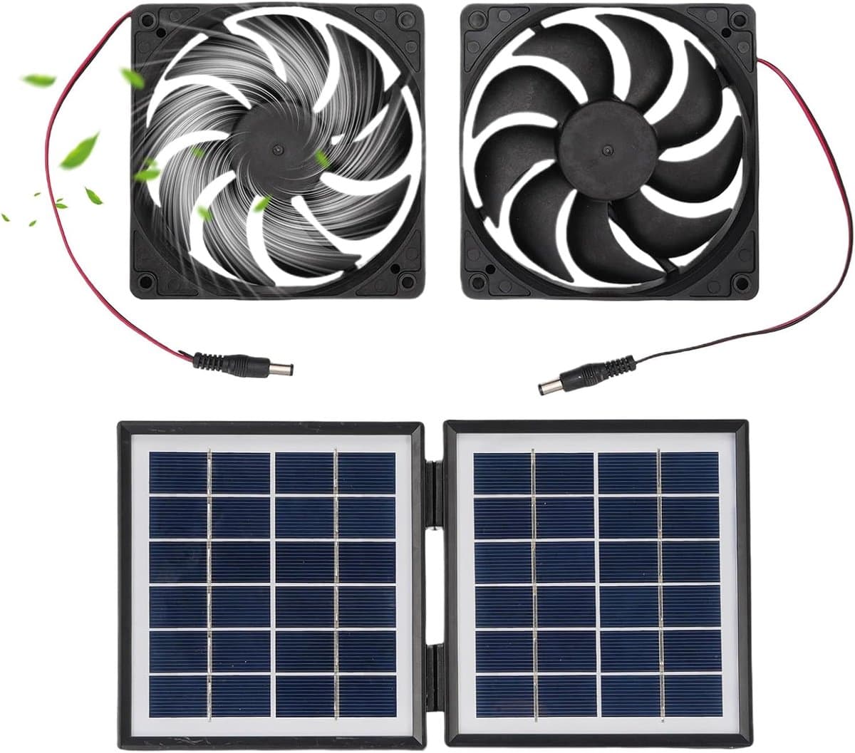 Zonne Ventilator - Hoge Snelheid - Binnenklimaat Regelen - Waterdicht Ontwerp - 28 cm Breed - Zwart — afbeelding 1