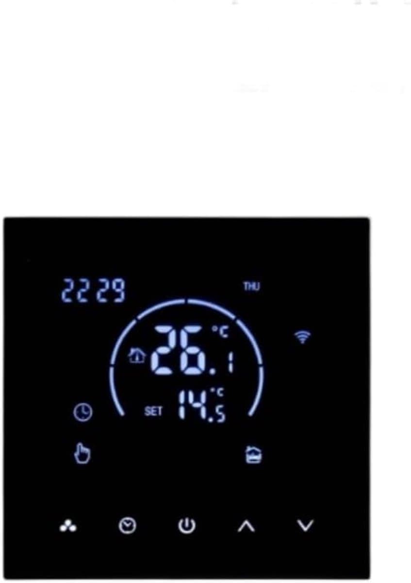 Slimme Thermostaat - Programmeerbare Regelaar - Comfortabel Wonen - WiFi App Bediening - 8.6 x 8.6cm - Zwart — afbeelding 1
