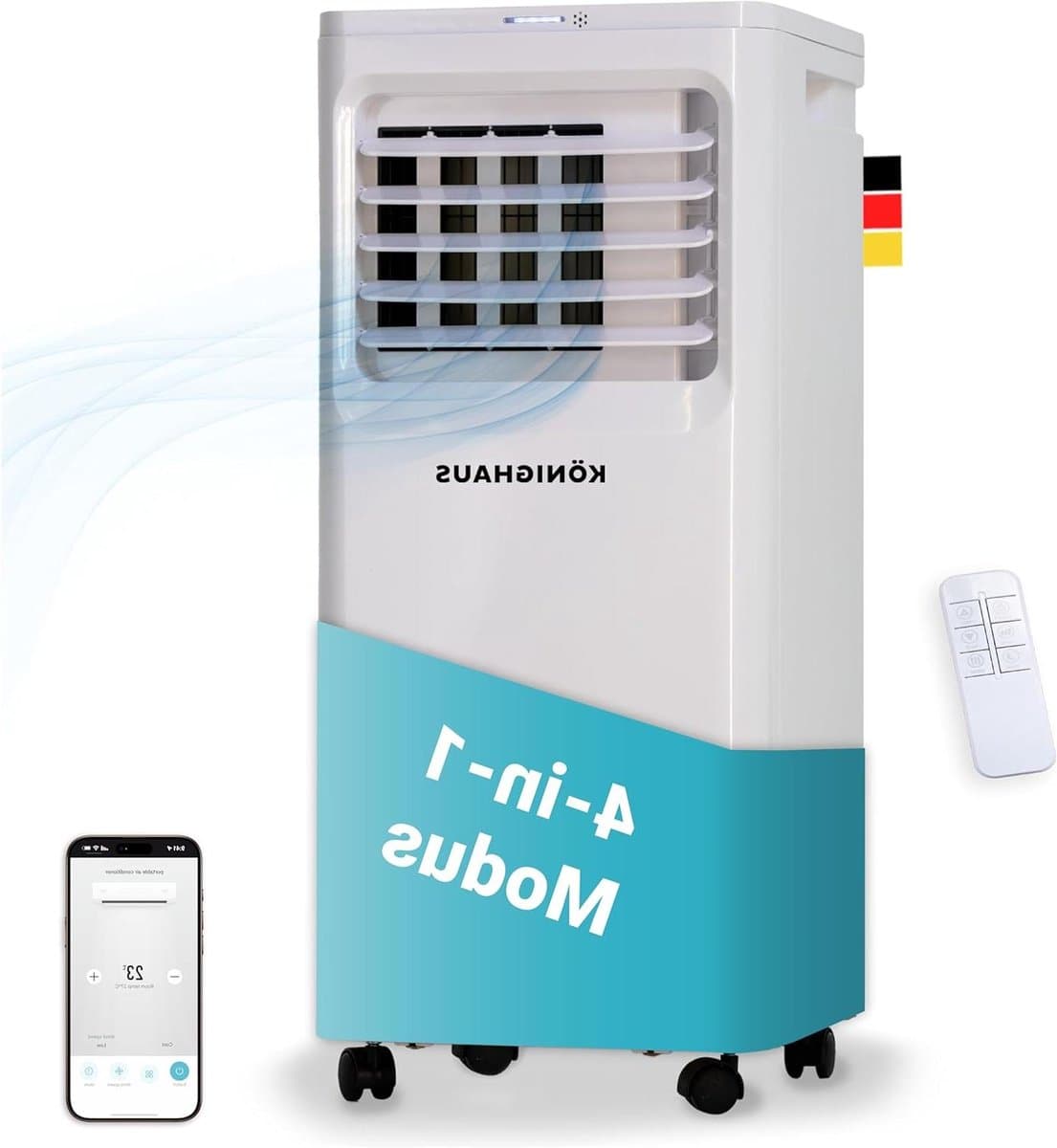 Mobiele Airco - Verkoeler Ventilator - Ruimte Koelen - 4-in-1 Functionaliteit - 7000 BTU - Wit — afbeelding 1