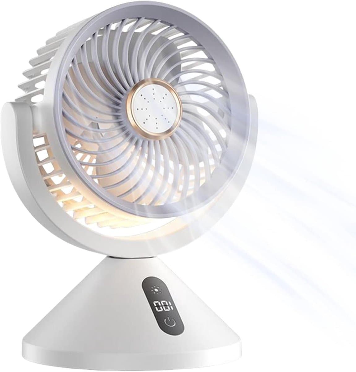 Lucht Circulatie Ventilator - Tafelventilator Circulator - Verbeteren Luchtkwaliteit - 100 Snelheidsstanden - 16x13x20.5 cm - Wit — afbeelding 1