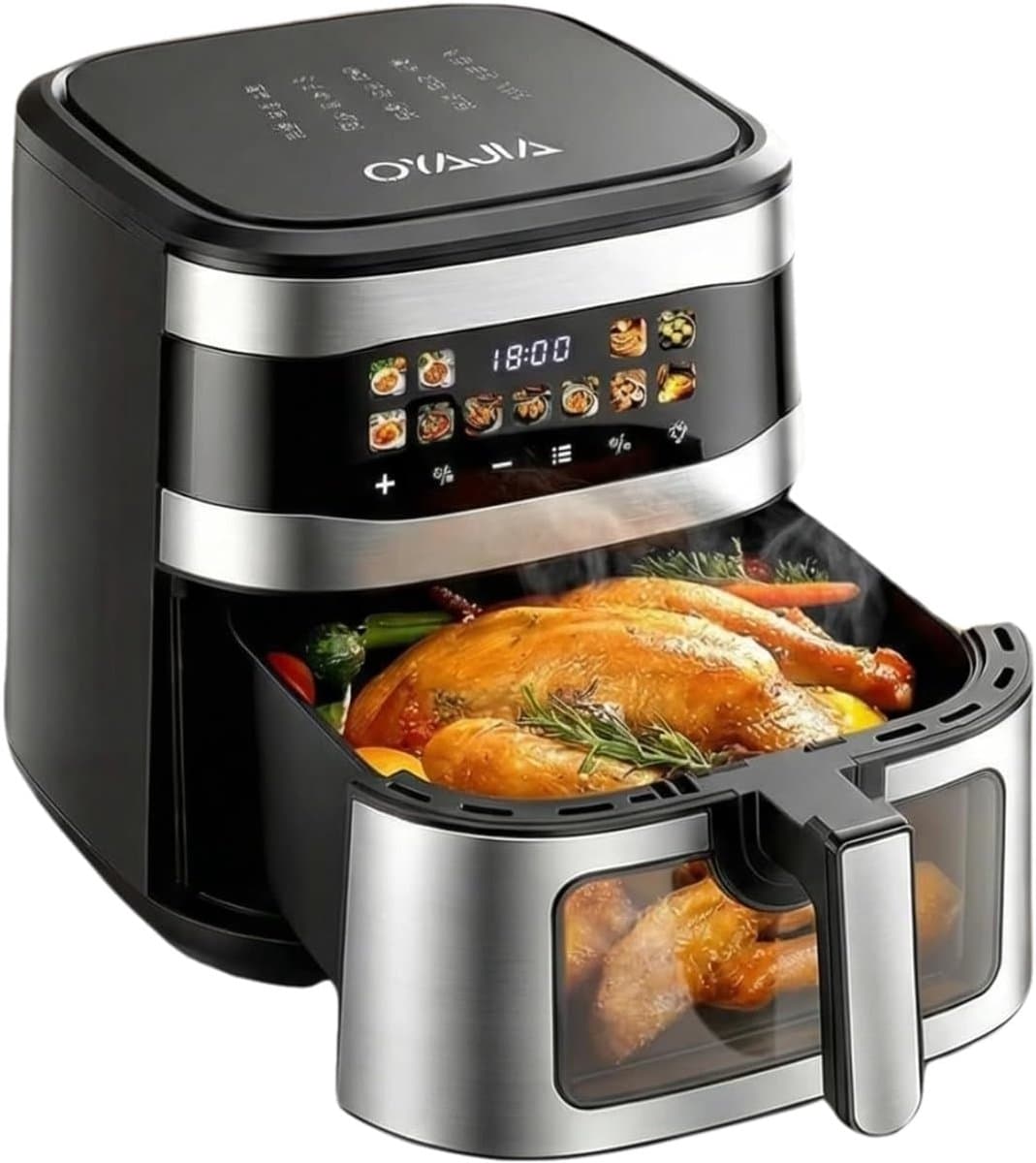 Heteluchtfriteuse XXL - Airfryer keukenapparaat - Gezond koken - 11-in-1 functies - 10 liter capaciteit - Zilver — afbeelding 1