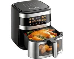 Heteluchtfriteuse XXL - Airfryer keukenapparaat - Gezond koken - 11-in-1 functies - 10 liter capaciteit - Zilver