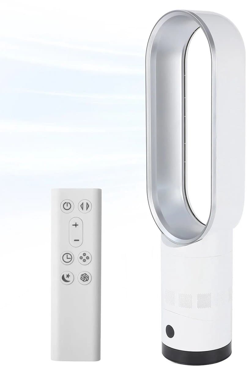 Pelor Bladloze Torenventilator 24 Inch – Luchtreiniger met Koelfilter – 10 Snelheden – Stille Modus – Wit – Veilig & Energiezuinig — afbeelding 1