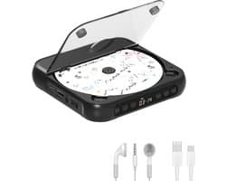 KZQ Draagbare cd-speler met Bluetooth 5.3 – zwart, 2000 mAh, ondersteunt CD/USB/SD/AUX, voor thuis en reis