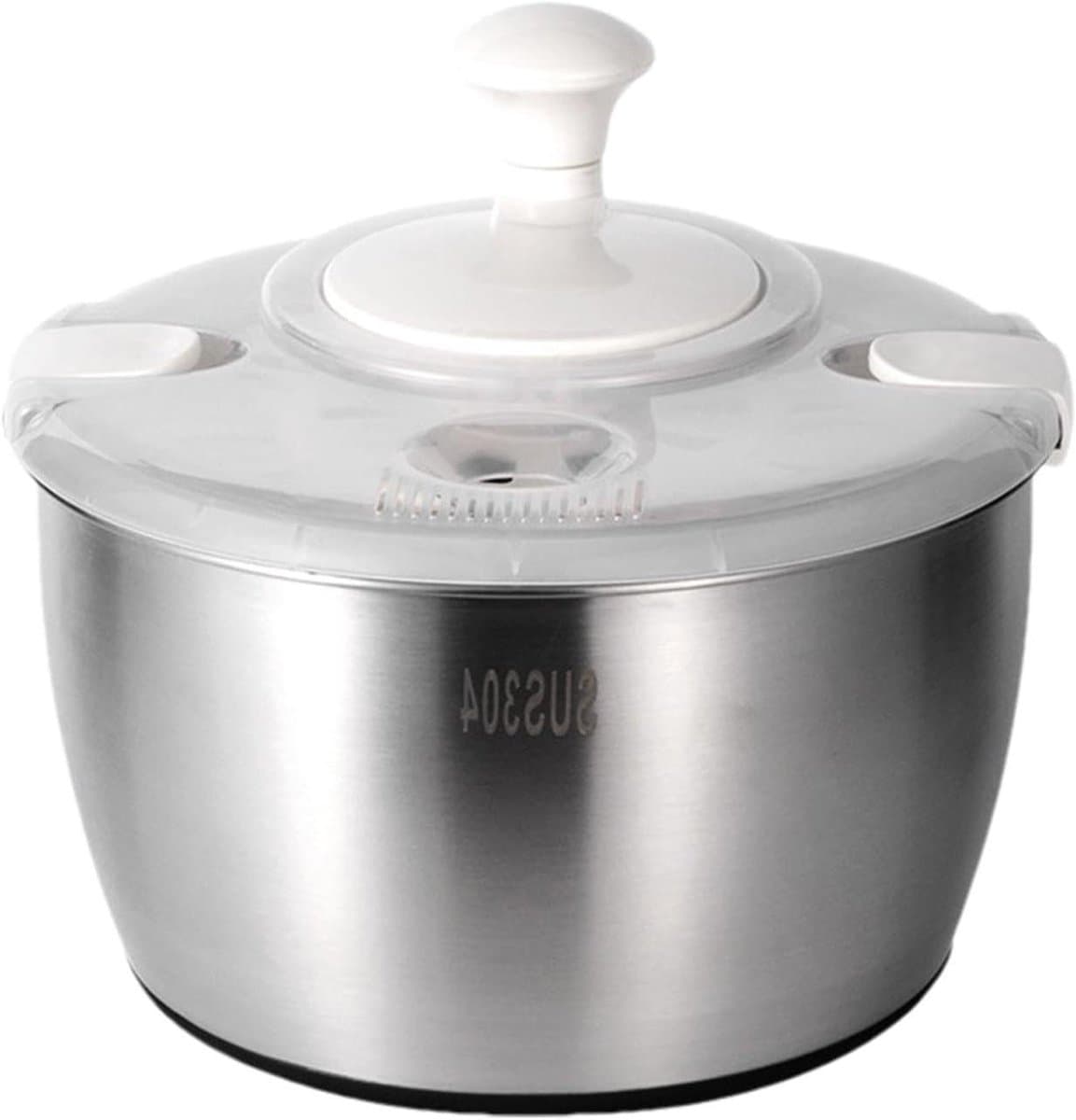 Salade Spinner - Groente Droger - Groenten Wassen - Grote Capaciteit - 5 Liter - Zilver — afbeelding 1