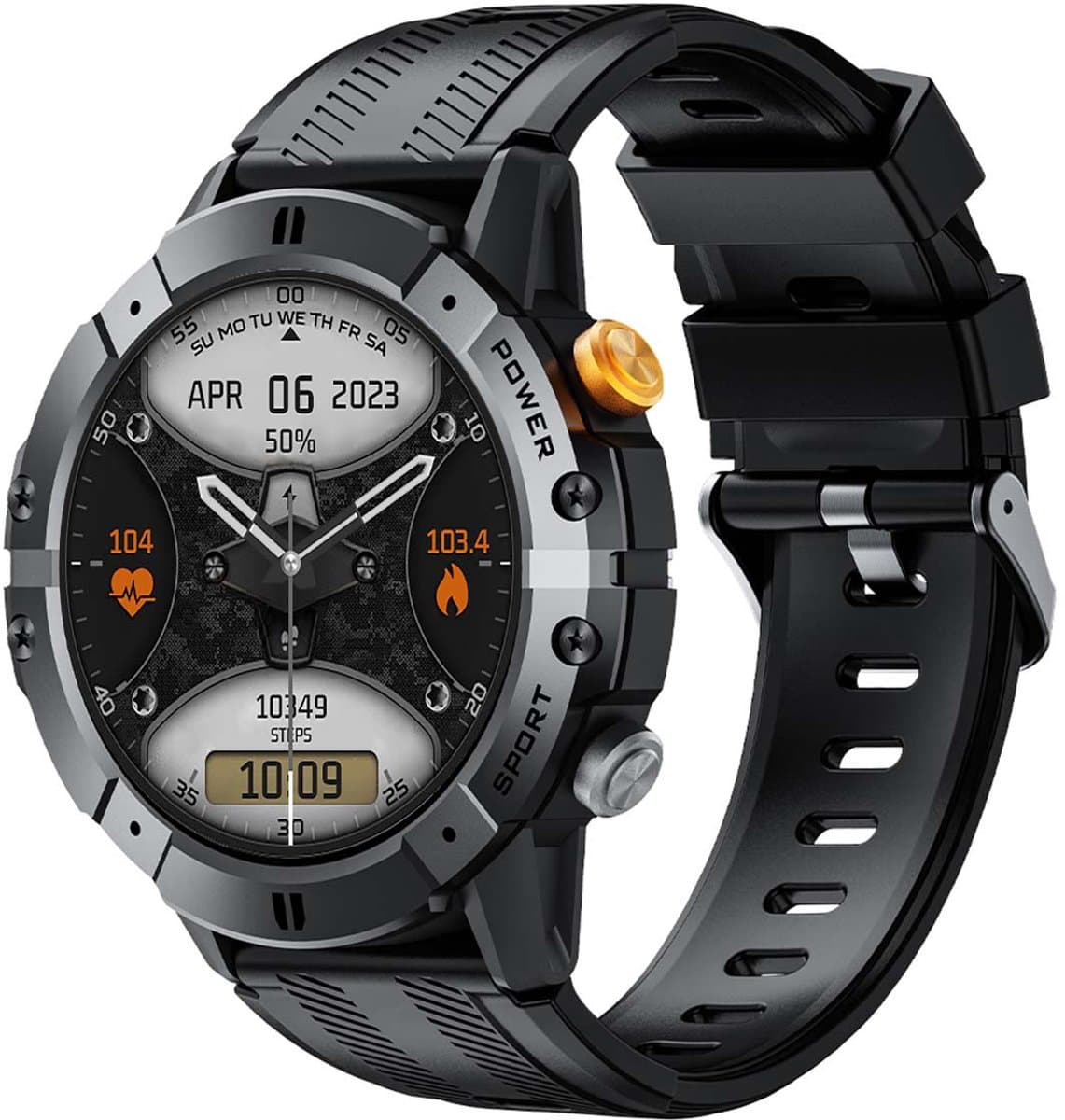CUBOT C29 Smartwatch - Hartslag, Bloedzuurstof, Slaap Monitoring Smartwatch - 120+ Sportmodi - Muziekspeler - 410 mAh Batterij - Unisex Fitnesshorloge Smartwatch - Android iOS - Zwart — afbeelding 1