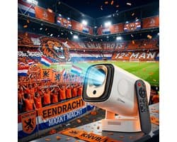 Cahaya Nova - Mini Beamer - 4K ondersteuning - mini projector - draagbare beamer - projector / beamer - Geïntegreerd Android 14.0 systeem - Screen mirroring smartphone - Home cinema