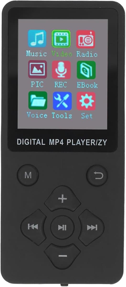 MP3-speler MP4-speler, HiFi Lossless Muziekspeler met Bluetooth 5.0, 1,8 Inch Kleurenscherm Draagbare Videomuziekspeler met Elektronisch Boek, Ondersteunt Uitgebreid Tot 128 GB — afbeelding 1
