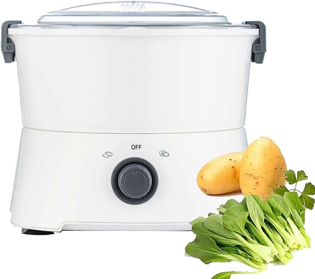 Elektrische Aardappelschiller - Automatische Keukenmachine - Snel Groenten Schillen - One-Touch Bediening - 28 x 24 cm - Wit — afbeelding 1