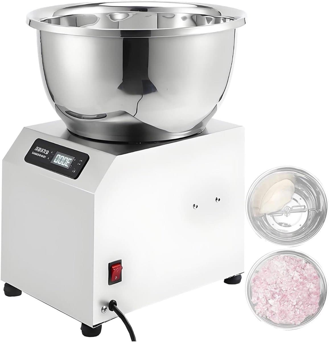 Deegmenger Spiraal - Deegkneder Elektrisch - Brood Gebak Pizza - Dubbele Rotatie - 5kg Capaciteit - Zilver — afbeelding 1