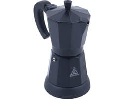 Elektrische Koffiezetter - Moka Pot - Snel Koffie Maken - Octagonale Vorm - 300 ml - Zwart