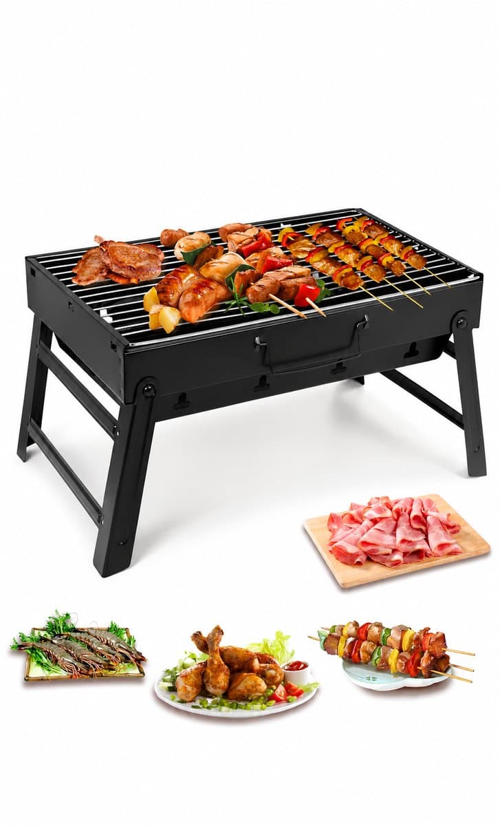 SMH LINE® Opvouwbare Tafel bbq - Houtskoolbarbecue - Draagbaar - 59x22x22cm — afbeelding 1