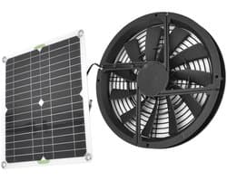 Allecto - Uitlaatventilator - Zonne-energie ventilator - 100 W - Koeling voor kippenhuis - Geschikt voor kassen en huisdieren - Waterdicht
