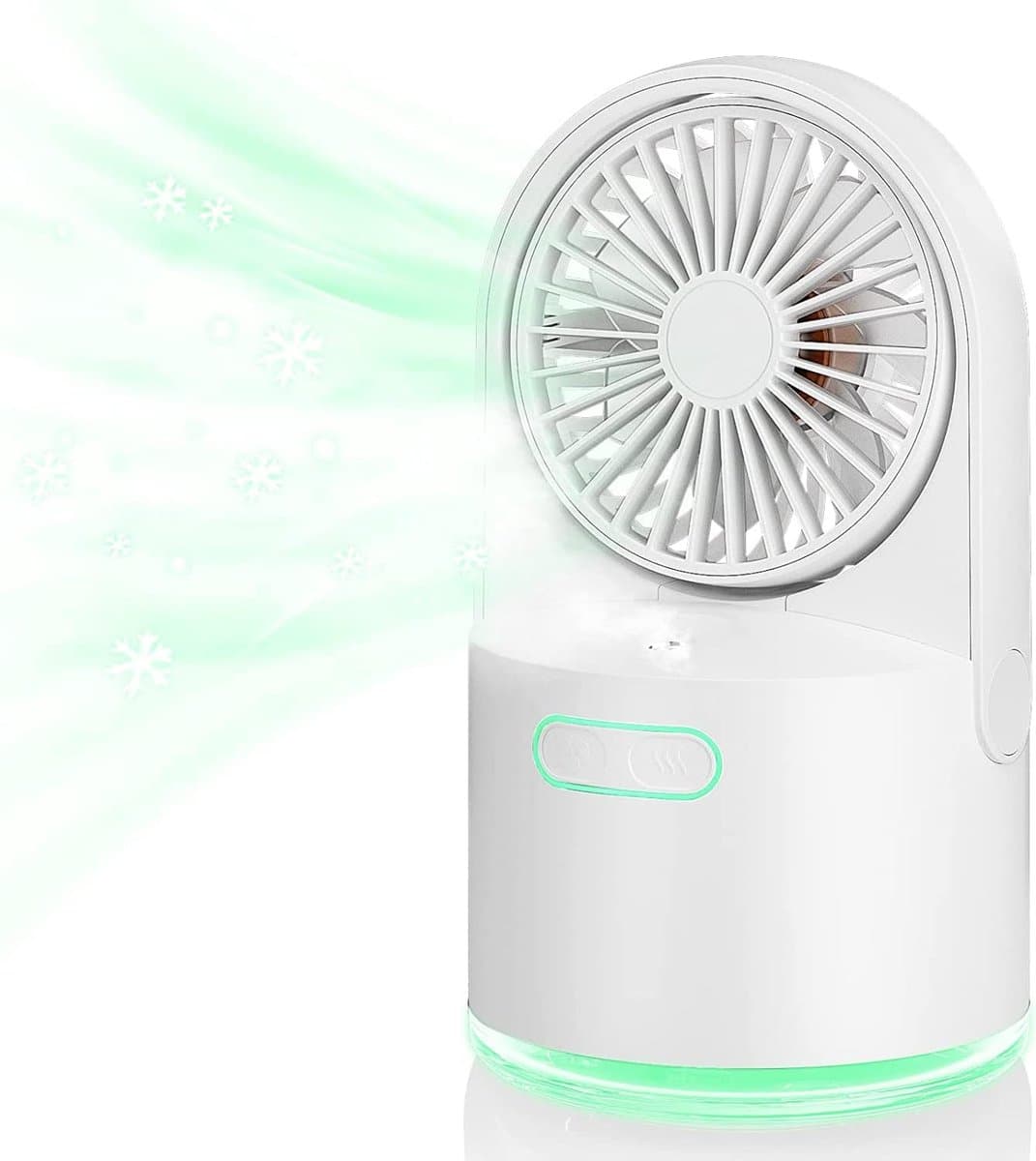longziming -Draagbare Tafelventilator - Draagbare Luchtbevochtiger - USB Ventilator Met Nevel - Koelnevel Functie - 7-Kleuren Nachtlamp - ABS En Zacht PP - Ideaal Voor Slaapkamer En Kantoor - 1 Stuk — afbeelding 1