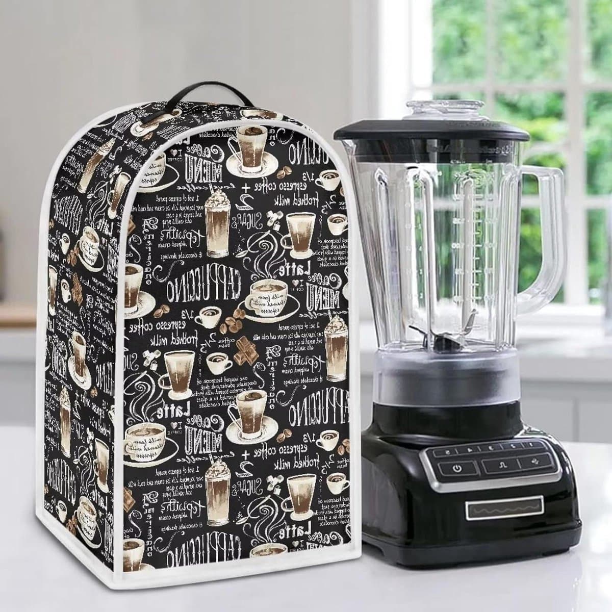 Blenderhoes - Keukenmachine Cover - Keuken Organisatie - Spatbestendig Materiaal - 24 x 185 x 405 cm - Koffie — afbeelding 1
