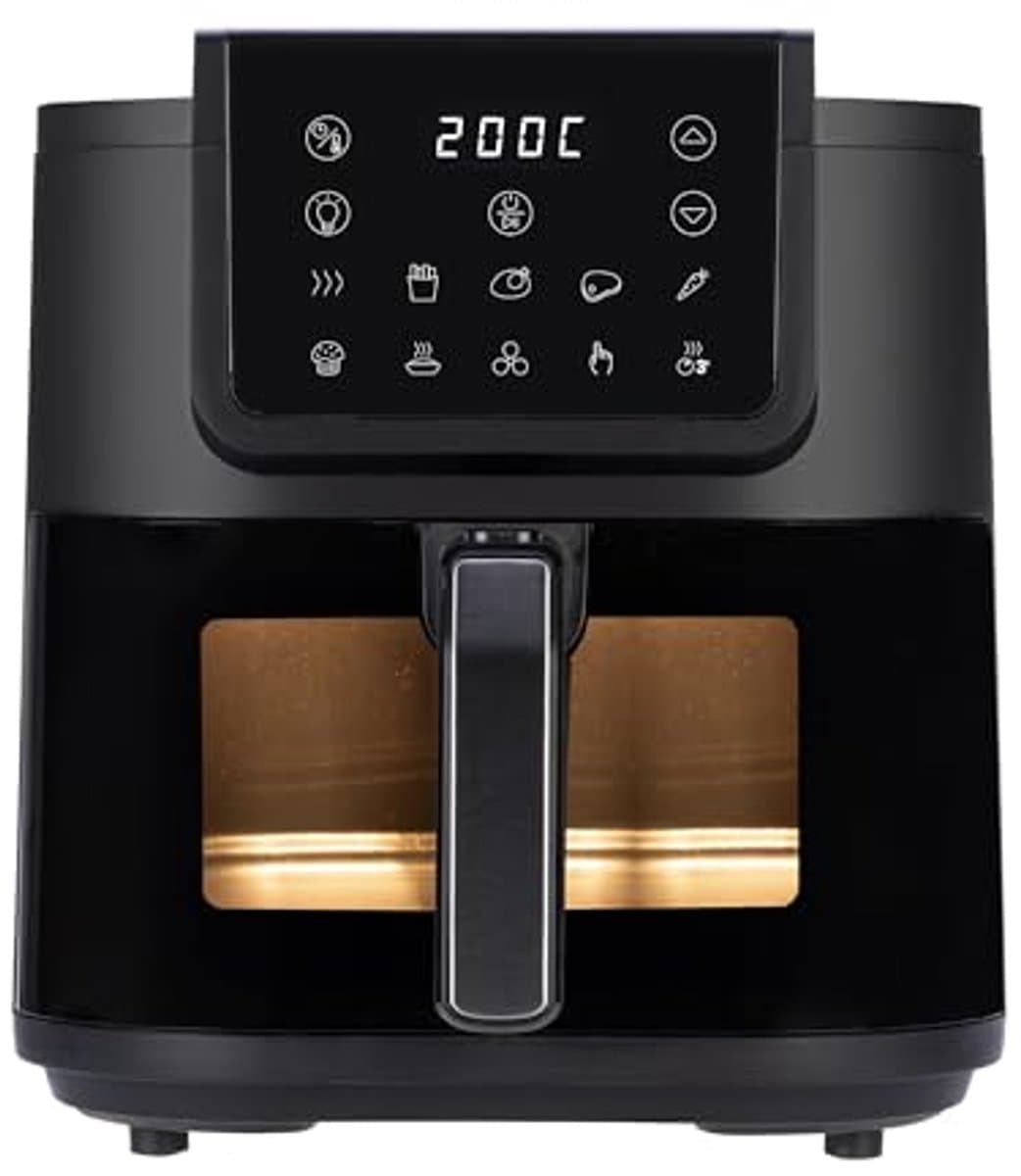 Heteluchtfriteuse - Airfryer Oven - Gezond Koken - Extra Diep Venster - 8 Liter - Zwart — afbeelding 1