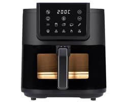 Heteluchtfriteuse - Airfryer Oven - Gezond Koken - Extra Diep Venster - 8 Liter - Zwart