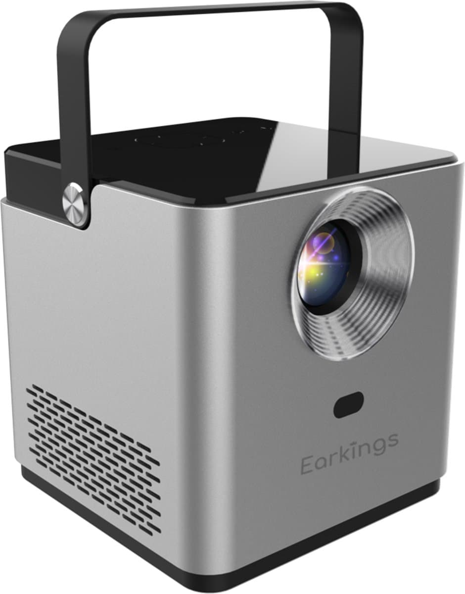 Earkings Beamer Projector 4K Support - Mini Beamer Projector met Android Apps - Draagbare Beamer - Grijs — afbeelding 1