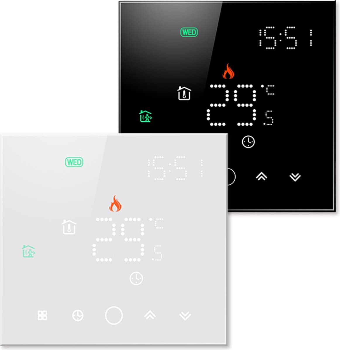 Durensa WIFI- Elektrische verwarmingsthermostaat | intelligent | Programmeerbaar | Inbouw | Zwart — afbeelding 1