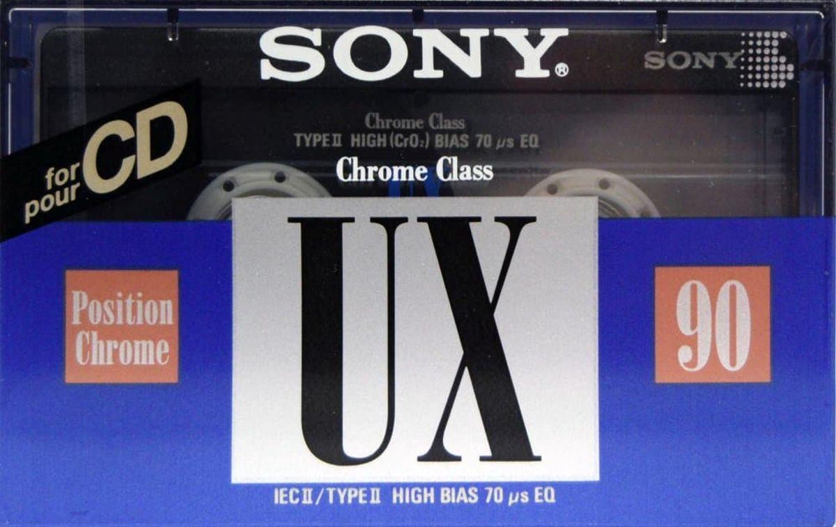 Audio Cassette Tape Sony UX 90 Chrome Class / Uiterst geschikt voor alle opnamedoeleinden / Sealed Blanco Cassettebandje / Cassettedeck / Walkman / Sony cassettebandje. — afbeelding 1