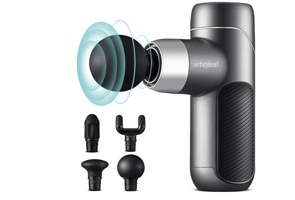 Massagepistool massageapparaat, mini massage gun, stil massagepistool met 4 siliconen massagekoppen 4 snelheden, draagbaar — afbeelding 1
