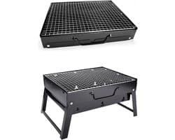 Soroh® - Oustuff Opvouwbare BBQ - Picknick Barbecue - Houtskool Grill - Outdoor Kamperen - Opvouwbaar - 35 x 27 x 20cm - Draagbaar - Zwart
