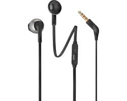 JBL Tune 205 - Earbud Oordopjes Bedraad - Oortjes met Microfoon - 3.5 mm Koptelefoon Aansluiting - Half-open In-ear - Pure Bass Sound - Zwart