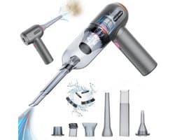 Draagbare Vlekkenreiniger – Kruimeldief Snoerloos Best Verkocht – Vacuum Cleaner – Handstofzuiger – 6 Mondstukken – 9000PA – Grijs