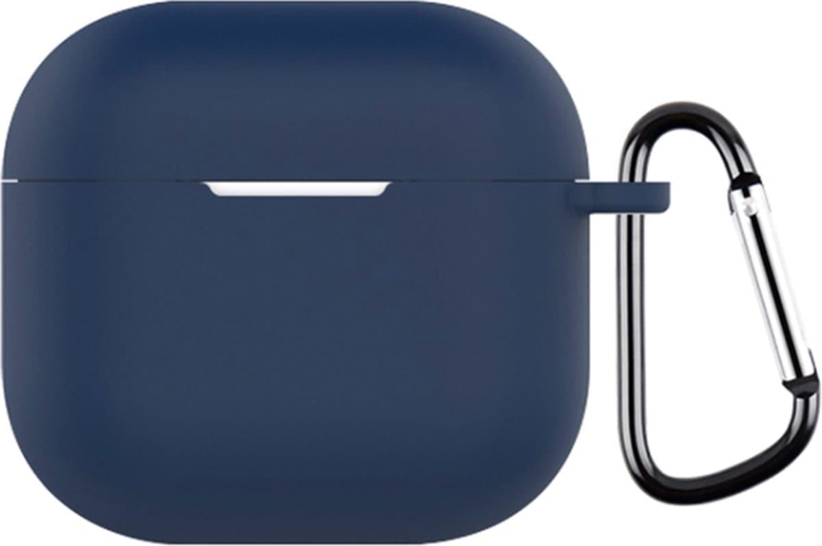 Telestore - hoesje geschikt voor AirPods 4 / Airpods 5 soft case cover - donker blauw - TPU hoesje Beschermhoes - AirPods 4 / 5 Cover - AirPods 4 / 5 hoesje - Geschikt voor Apple Airpods 4 en Airpods 5 - gel hoesje met sleutelhanger — afbeelding 1