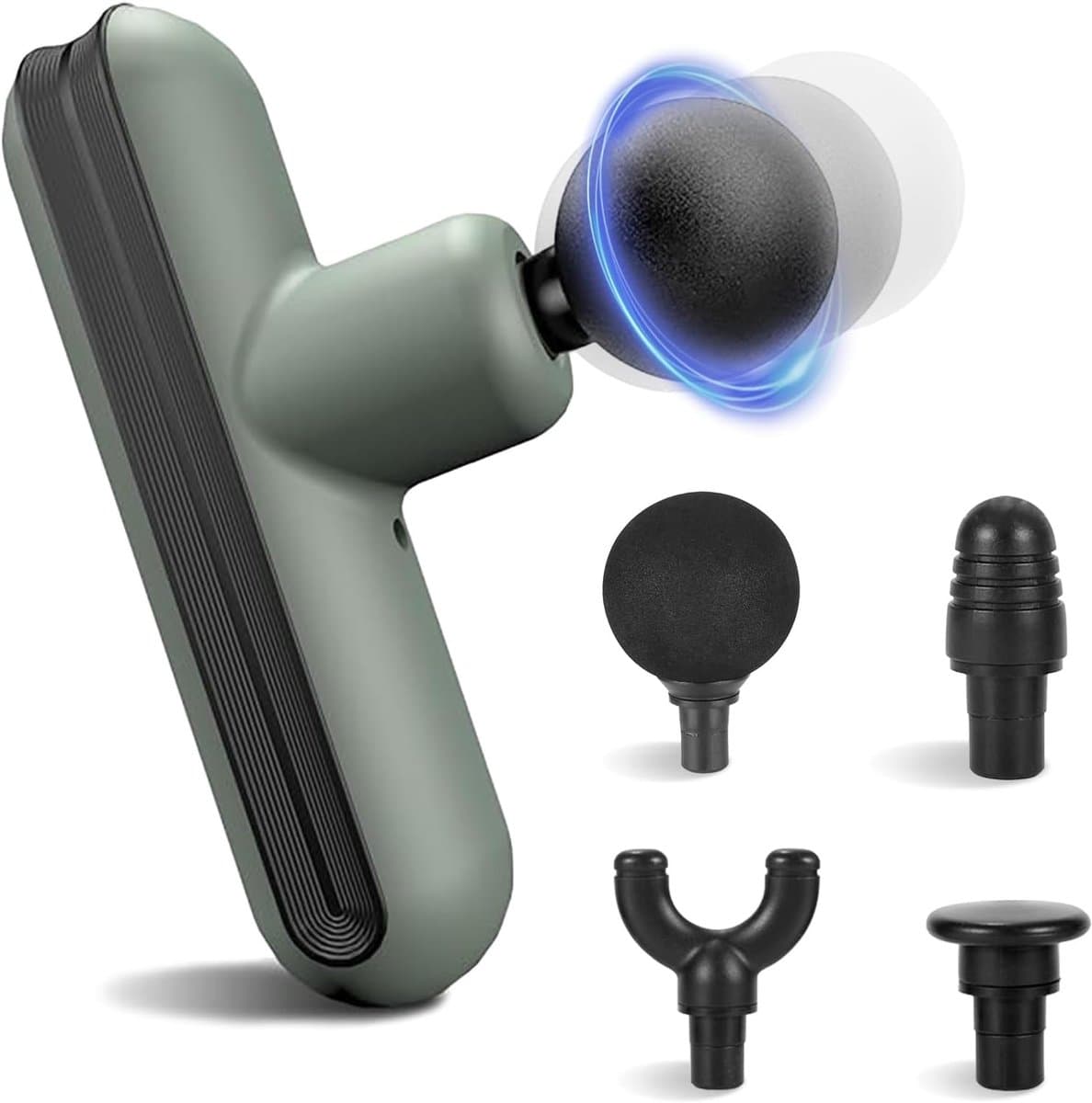Draagbaar Mini Massagepistool voor Pijnverlichting - Elektrisch Handmassageapparaat met 4 Massagekoppen voor Ontspanning — afbeelding 1