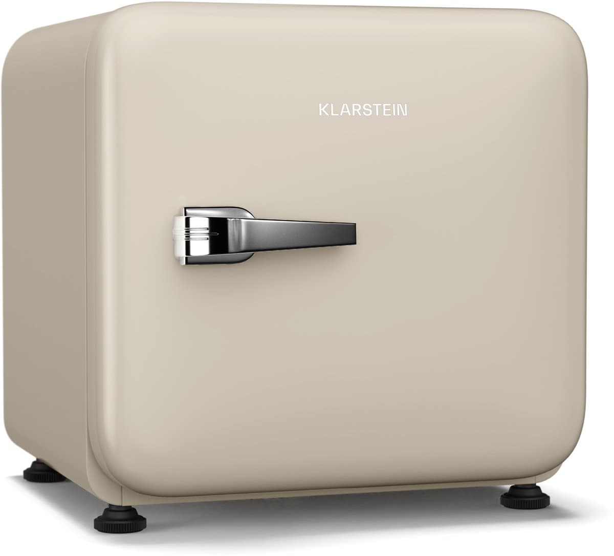 Klarstein Audrey Evo 45L minikoelkast - Retro design, stil (40 dB), verstelbare pootjes, omkeerbare deur, compressorkoeling, mechanische thermostaat, kleine koelkast voor slaapkamers en kantoren, crème — afbeelding 1
