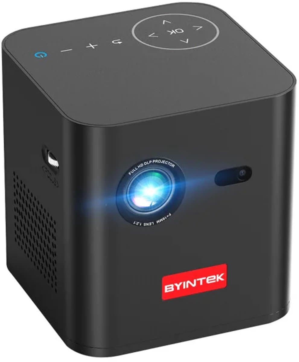 BYINTEK P19 – Portable Video Projector – 3D – Android 9.0 – WiFi & Bluetooth – 7800mAh Batterij – Tot 200 Inch Projectie — afbeelding 1