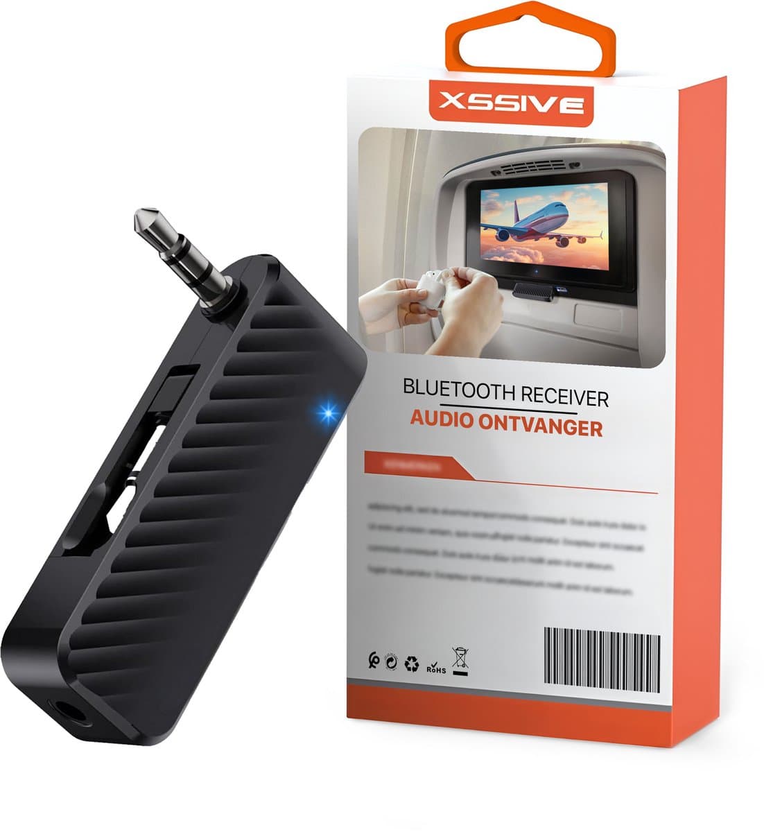 Xssive AR05 Bluetooth Receiver - Vliegtuig Adapter & Bluetooth Ontvanger Auto - Geschikt voor PS5, Nintendo Switch, Aux Jack, Koptelefoon & Oortjes — afbeelding 1