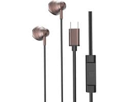 Oortjes met Draad USB C Zwart 711 - USB-C Aansluiting - In-Ear Oordopjes met Draad - Bedrade Oortjes