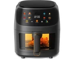 Mercadome® Airfryer - Heteluchtfriteuse - Friteuse zonder olie - Duidelijk kookoverzicht - 8 kookprogramma's - 6 liter - Zwart