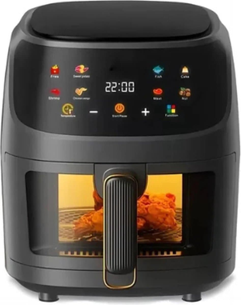 Mercadome® Airfryer - Heteluchtfriteuse - Friteuse zonder olie - Duidelijk kookoverzicht - 8 kookprogramma's - 6 liter - Zwart — afbeelding 1
