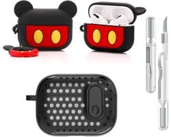 Beschermende Grappige Leuke Case Cover met Cleaner Kit & Sleutelhanger - Compatibel met Apple Airpods Pro (2e/1e generatie) - Mickey