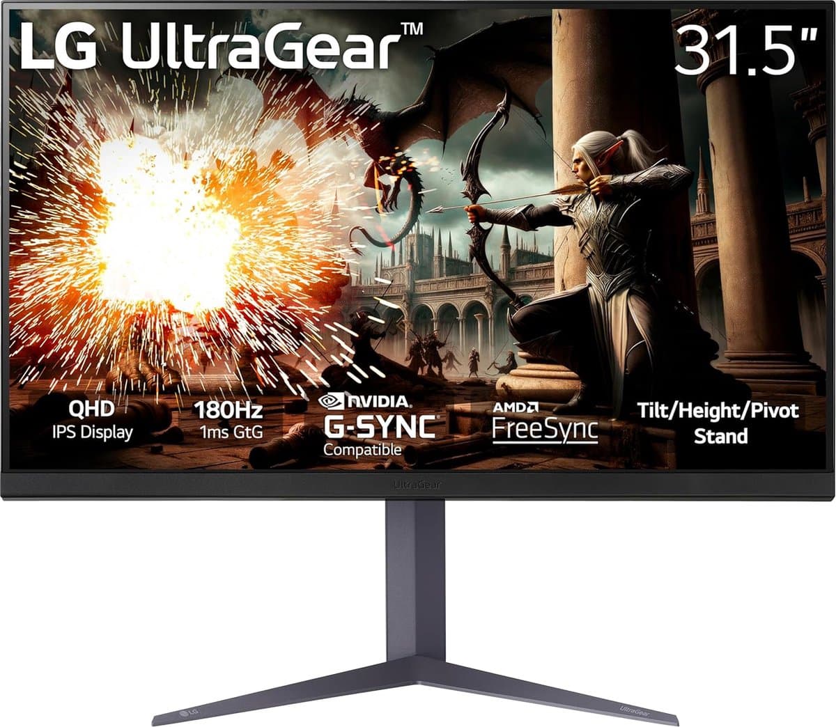 LG UltraGear 32GS75Q-B - QHD Gaming Monitor - IPS - 180 Hz - 32 inch — afbeelding 1