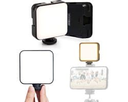 MOJOGEAR 64-LED Multi Color Mini videolamp - voor smartphone en camera - 2.000 mAh batterij - Zwart