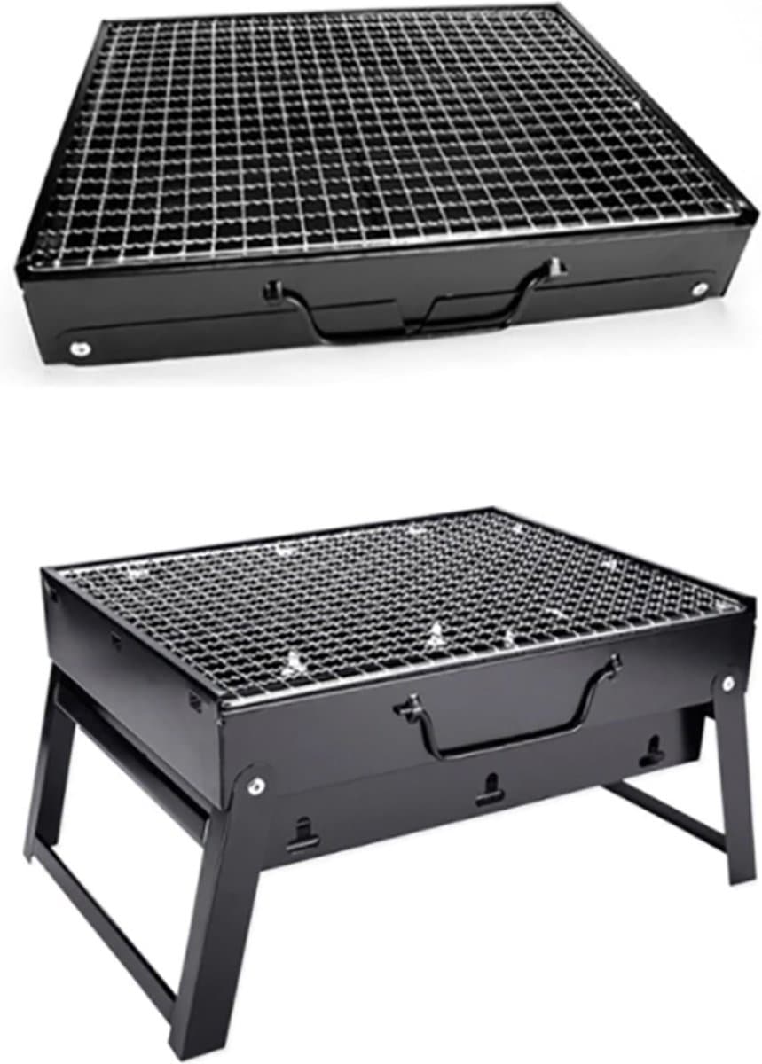 Oustuff Opvouwbare BBQ - Picknick Barbecue - Houtskool Grill - Outdoor Kamperen - Opvouwbaar - 35 x 27 x 20cm - Draagbaar - Zwart — afbeelding 1