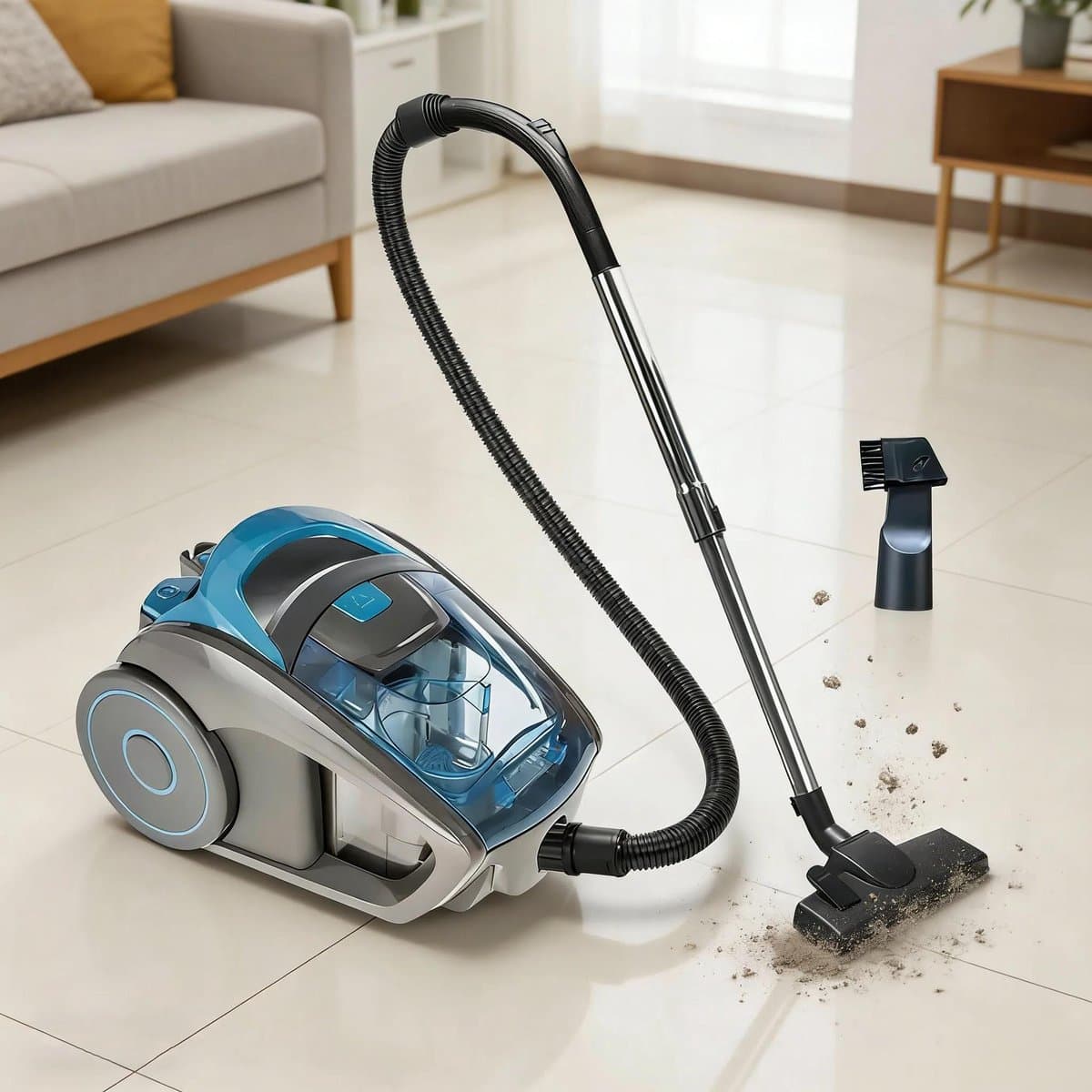 Premium - Zakloze stofzuiger - 2800 W Max - energiebesparende motor - compact formaat - 1,5 L capaciteit - hoge filtratie - 5 m bedraad - Geschikt voor thuisgebruik - Blauw model — afbeelding 1
