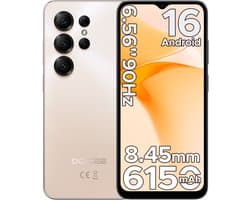 DOOGEE Note 56X - Smartphone - Android 16 - 24 GB RAM + 64 GB ROM / TF 2 TB - Octa core processor - 6,56 inch HD+ 90 Hz - 8 MP camera - 6150 mAh - 4G dual SIM - Face ID - GPS - OTG - Goud
